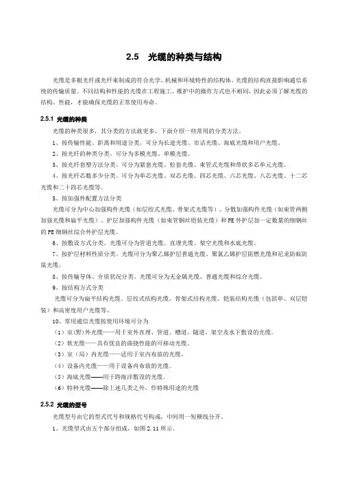 光缆的种类与结构