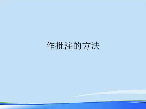 2021作批注的方法 .完整资料PPT