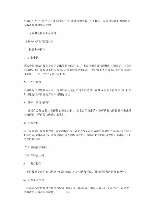(新)企业融资担保业务流程