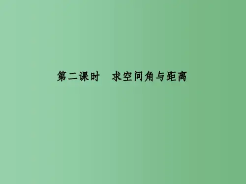 高三数学一轮复习第八篇立体几何与空间向量第7节立体几何中的向量方法第二课时求空间角与距离理