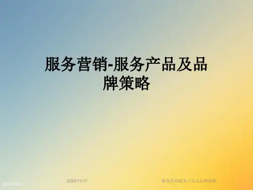 服务营销服务产品及品牌策略