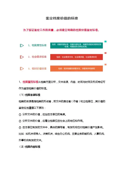 鉴定档案价值的标准