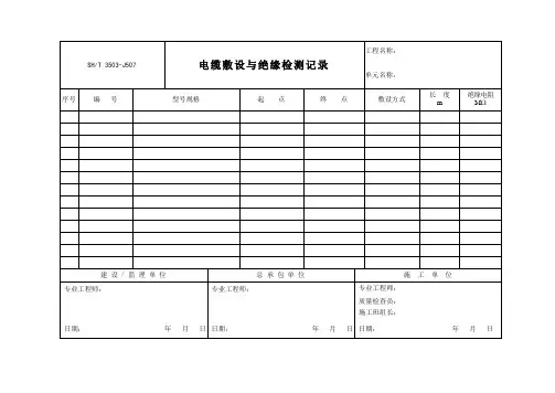 3503-J507 电缆敷设与绝缘检测记录