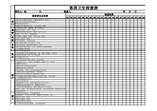 客房卫生检查表