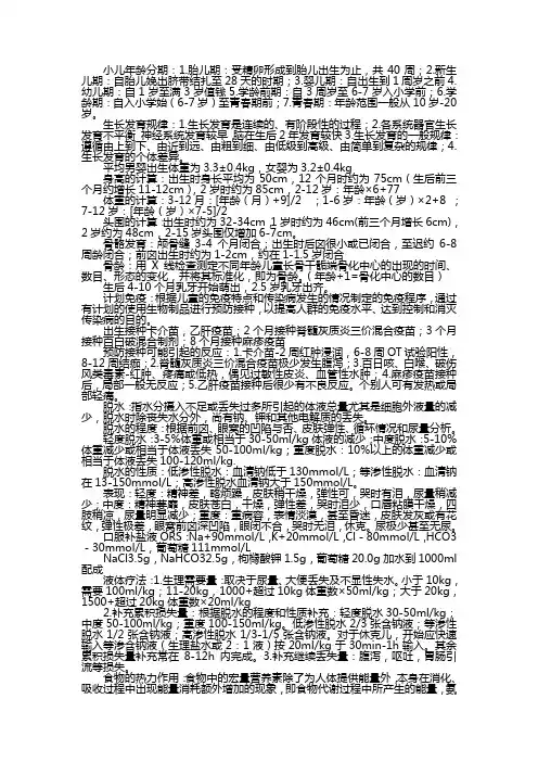 儿科复习重点--临床医学