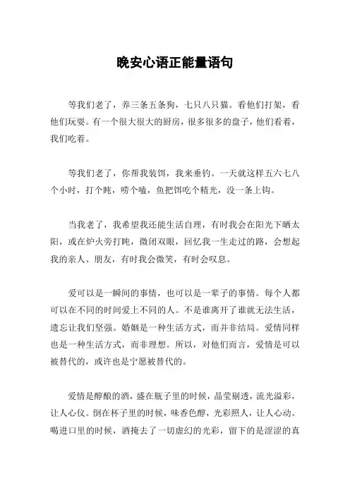晚安心语正能量语句