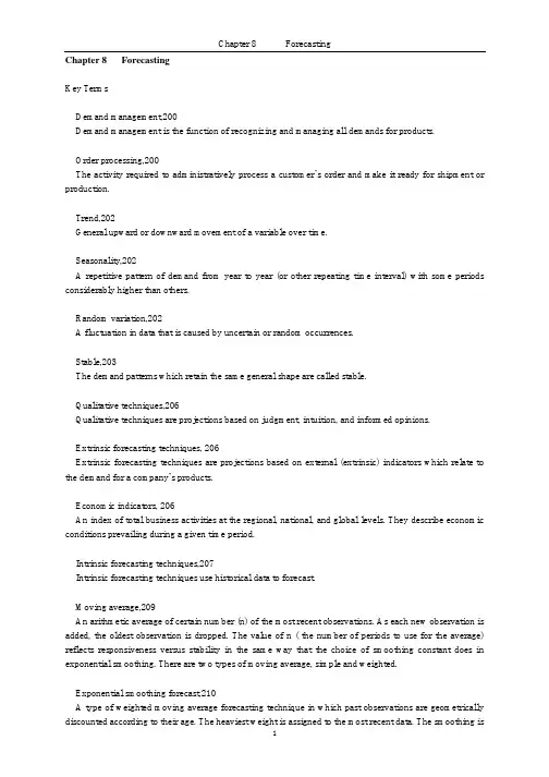 Chapter 8    Forecasting