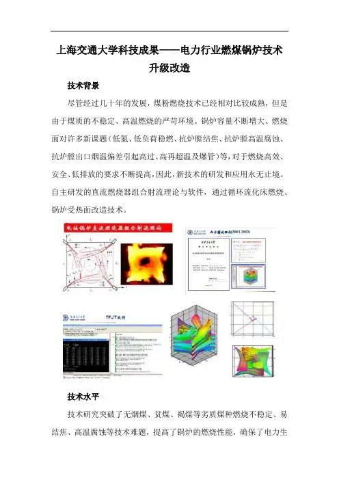 上海交通大学科技成果——电力行业燃煤锅炉技术升级改造