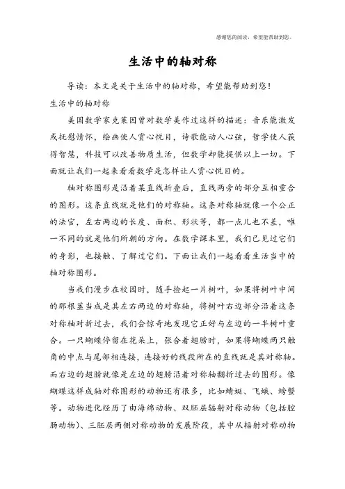 生活中的轴对称 2