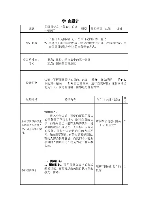 心理课之图画日记-我心中的第一副画
