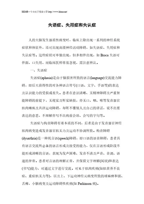 失语症、失用症和失认症-推荐下载
