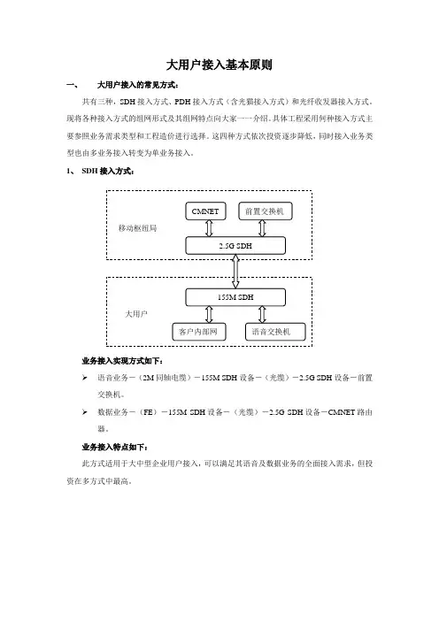 大用户接入的基本原则