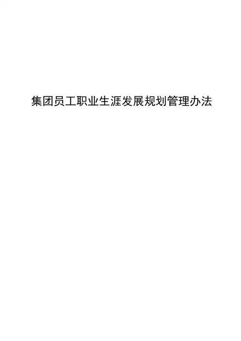 集团员工职业生涯发展规划管理办法