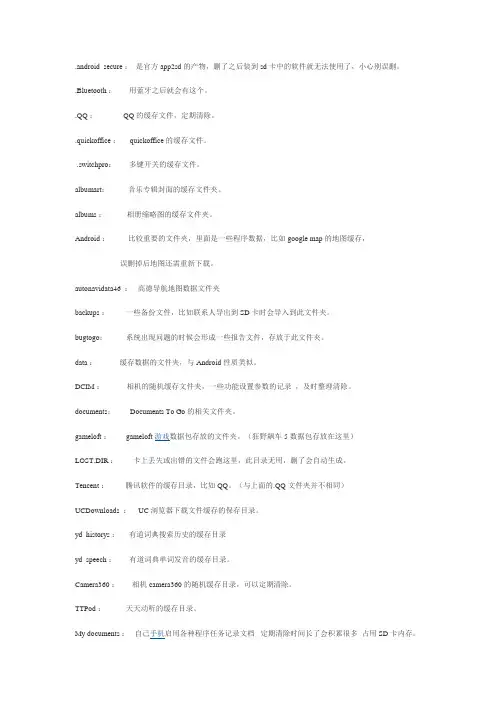 ME722手机各文件夹用途