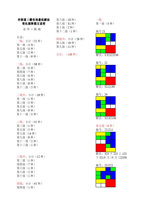 阿瑞版华容道2横变化规律图文说明