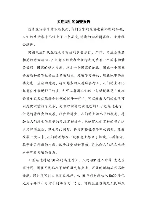 关注民生的调查报告