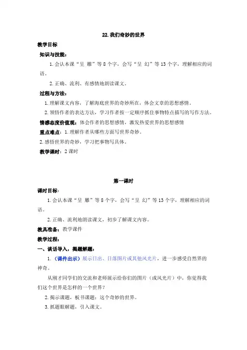 我们的奇妙世界