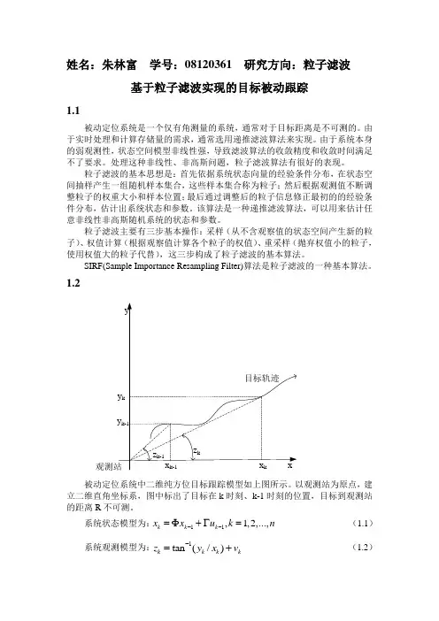 基于粒子滤波实现的目标被动跟踪