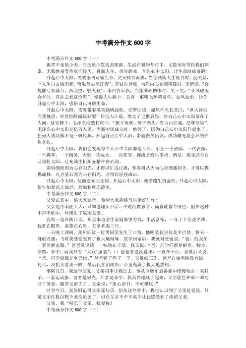 中考满分作文600字.doc