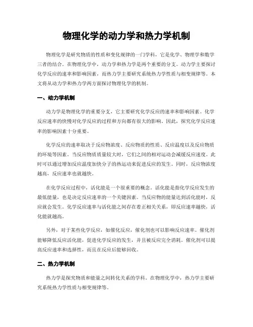 物理化学的动力学和热力学机制