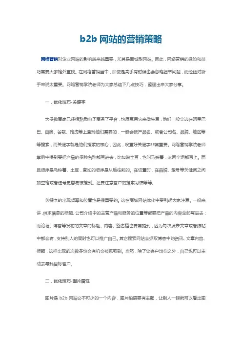 b2b网站的营销策略