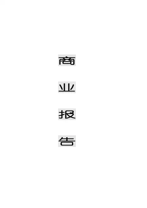 商业计划书报告模板 