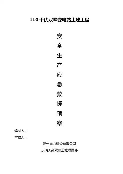 项目部安全生产事故应急救援预案 2