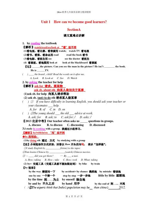 九上英语How do you study English 资料Unit 1 知识点讲解