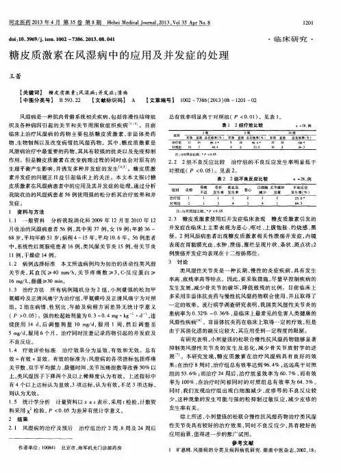 糖皮质激素在风湿病中的应用及并发症的处理