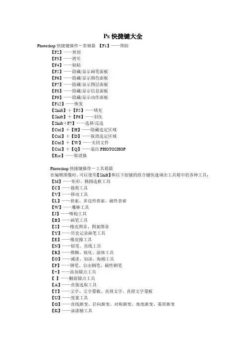 Ps快捷键大全