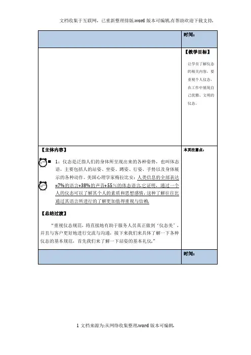 中国移动营业厅服务礼仪培训讲师手册
