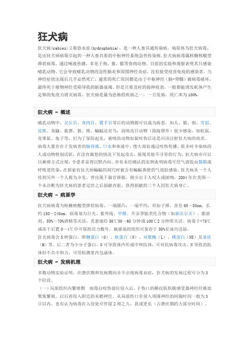 狂犬病基础知识