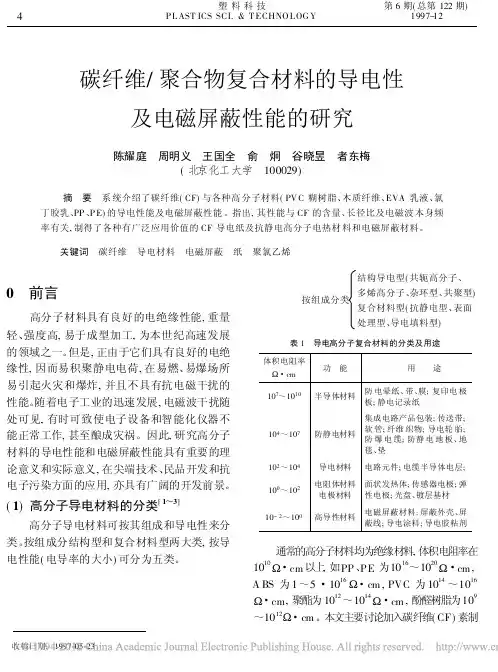 碳纤维_聚合物复合材料的导电性及电磁屏蔽性能的研究