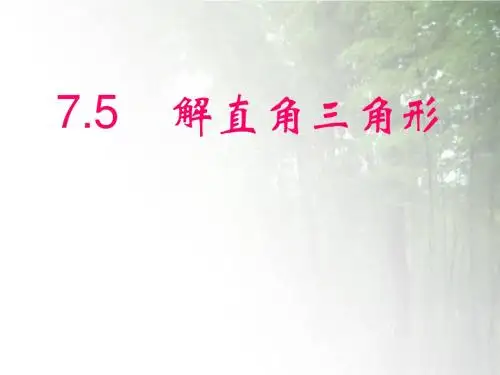 苏科版,7.5解直角三角形课件
