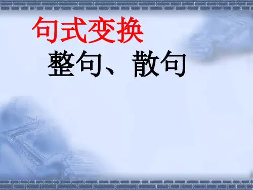 整散句变换