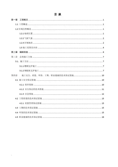 钢板桩专项施工方案 2