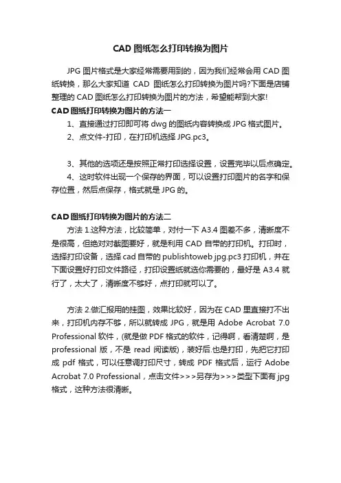 CAD图纸怎么打印转换为图片