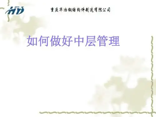 如何做好中层管理(PPT 62张)