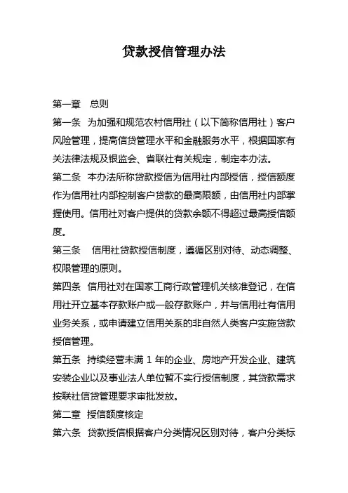 授信管理办法