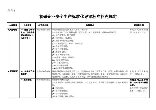氯碱企业安全生产标准化评审标准补充规定