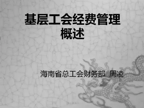 最新2018年基层工会经费管理概述67页PPT