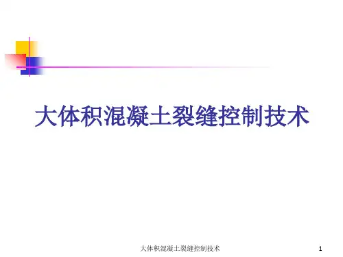 大体积混凝土裂缝控制技术 ppt课件