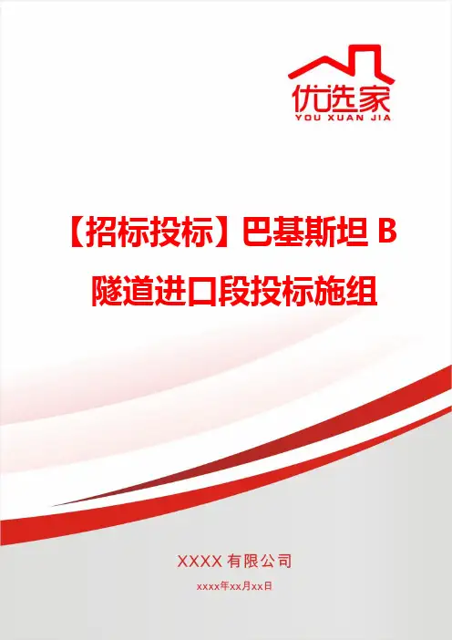 【招标投标】巴基斯坦B隧道进口段投标施组
