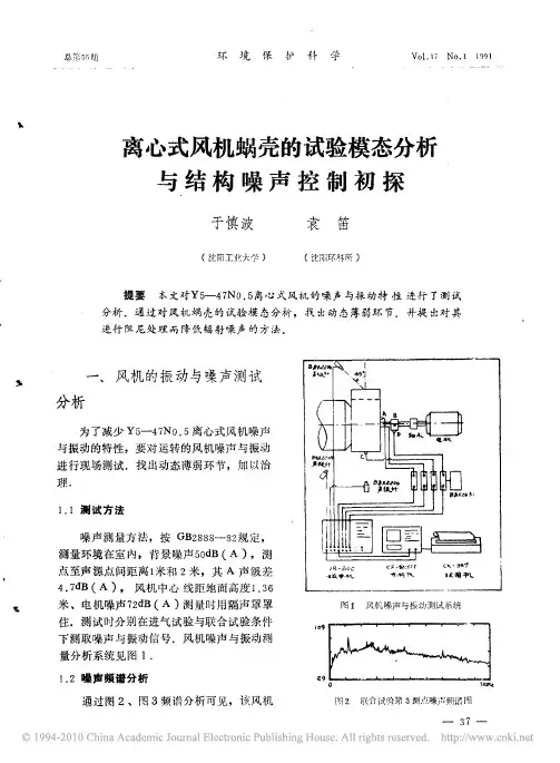 离心式风机蜗壳的试验模态分析与结构噪声控制初探