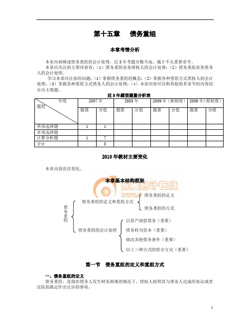 第十五章   债务重组1