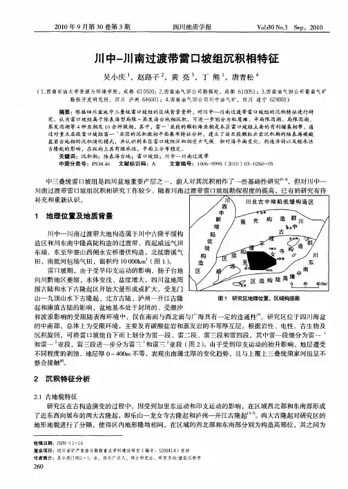 川中-川南过渡带雷口坡组沉积相特征