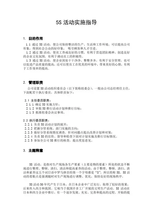 5S活动实施指导