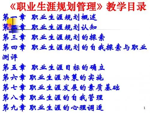 《职业生涯规划管理