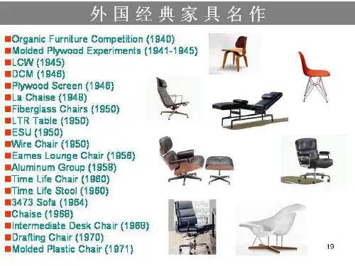 外国现代家具设计师作品(PPT)-PPT课件