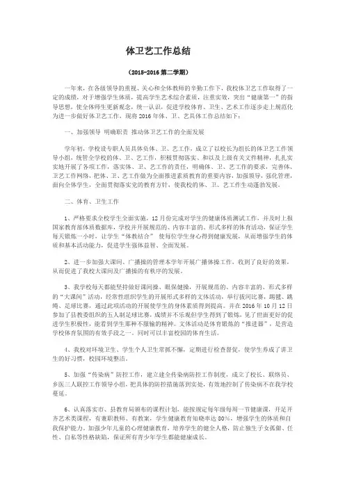 2015-2016体卫艺总结